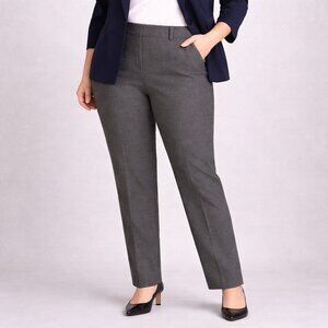 Talbots High Waist Straight Leg Pants Womens 8P Gray Stretch Career Work